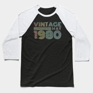 39th Birthday Gift Vintage May 1980 Thirty Nine Years Old Baseball T-Shirt